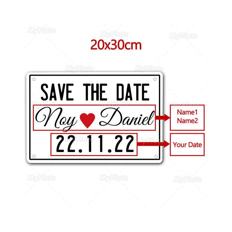 Personalizzato salva la data segno di metallo di