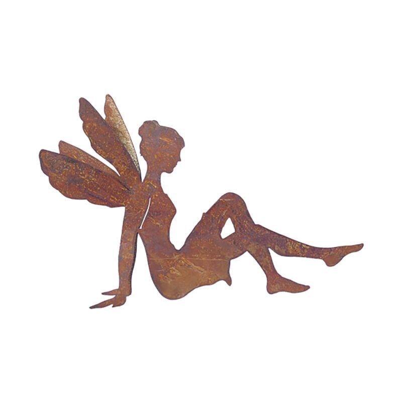 Personnage Fée métal rouillé H.70 cm : déco jardin - Rouille