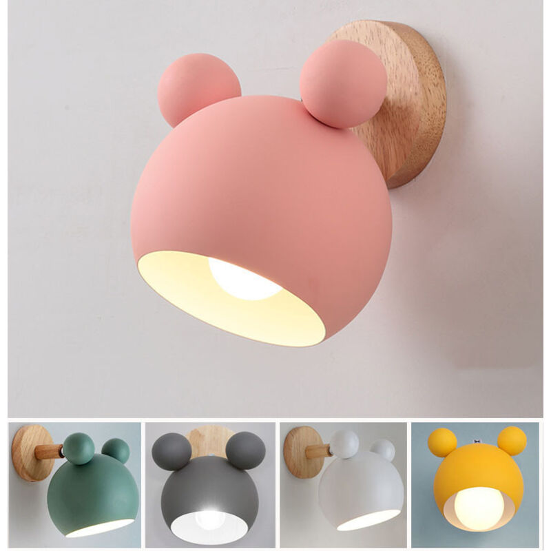 Personnalité créative Mickey applique murale bûche (Rose, Sans Source de Lumière)