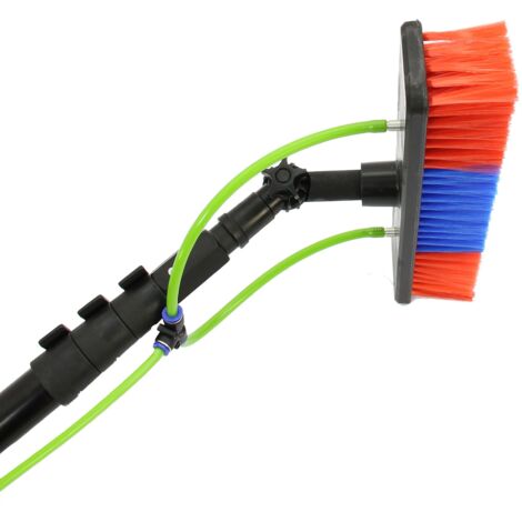 Pértiga Telescópica Limpieza Cristales Longitud Extensible 1.95-6.14m Kit Herramienta Limpieza Ventanas Coches Manguera Limpiacristales Profesional Comercial Riego Alta Presión con Accesorios GRATIS