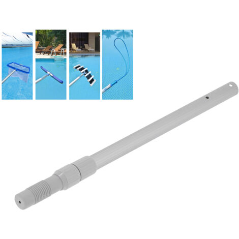 Pértiga telescópica para limpieza de piscinas: pértiga de aluminio de 2 piezas para recoger, cepillar y aspirar.