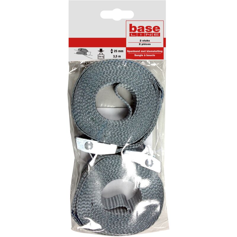 PES cinghia Baseline - Grigio 25 mm x 3,5 m - 2