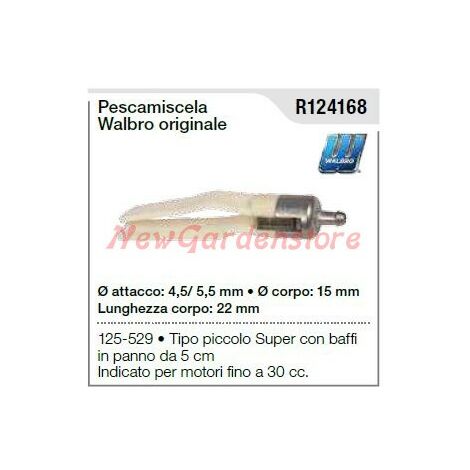 Pescamiscela filtro WALBRO motosega decespugliatore tipo piccolo con baffi originale