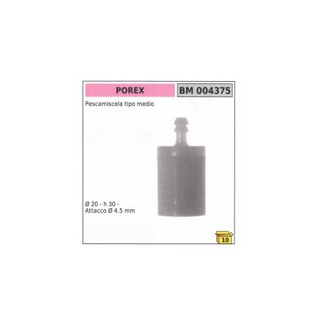 Pescamiscela tipo medio Ø 20 mm altezza 30 mm attacco Ø 4,5 mm 004375