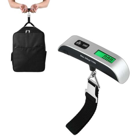 Pèse-bagages électronique, balance de valise portable, fonction de mesure de la température, jusqu'à 50 kg/110 lbs