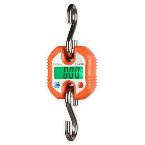 Pèse-bagages numérique - 3 unités de mesure - Valeur en deux parties (0-100 kg/50 g, 100-150 kg/100 g, orange)