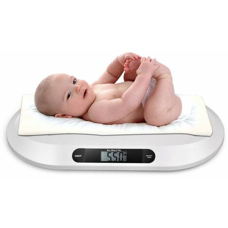 Pèse-bébé 20Kg Pèse-bébé numérique pour le poids du bébé Pèse-bébé pour la santé du tout-petit Matériau de sécurité ABS Fonction 2 en 1 Convient également aux animaux de compagnie
