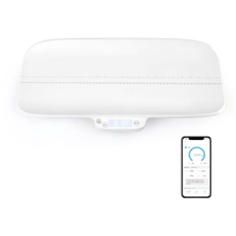 Pèse-bébé Numérique avec Contrôle Intelligent Charge 30 kg Balance Précise à 2 g avec Fonction de Maintien et Tare Échelle 60 cm Blanc CW4336 DESIGN IN