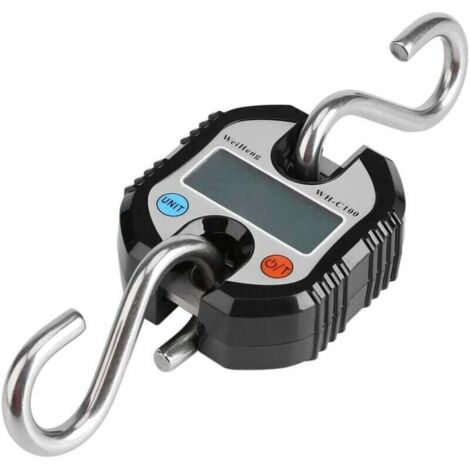 Pèse Electronique Pèse Bagage Électronique Peson Numérique Portatif avec écran LCD Crochet 150kg/300lb(Noir)