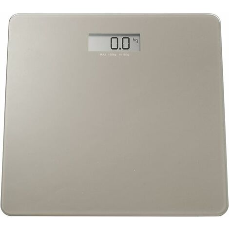 PÈSE-PERSONNE AVEC AFFICHAGE LCD CAPACITÉ MAX. 150KG BASE EN VERRE GRIS COLOMBE