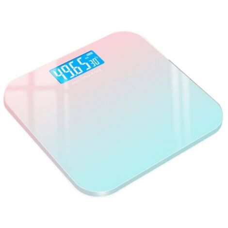 Pèse personne de salle de bain,   Ecran LCD, Haute Précision avec Affichage Lumineux, Haute Précision à 180kg/ 400lb, Antidérapant,Poudre d'aurore LED
