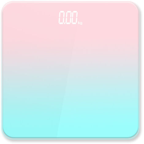 Pèse personne de salle de bain, OUYLAF Ecran LCD, Haute Précision avec Affichage Lumineux, Haute Précision à 180kg/ 400lb, Antidérapant,Poudre d'aurore LED