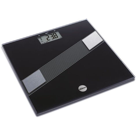 Pèse-personne électrique Eldom TWO140/C, verre, noir, jusqu'à 150 kg, mesure de graisse