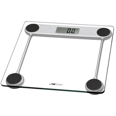 Pèse-personne numérique 150 kg – Verre de sécurité – Écran LCD – Alimentation pile CR 2032 – Pieds antidérapants – Clatronic - V962621