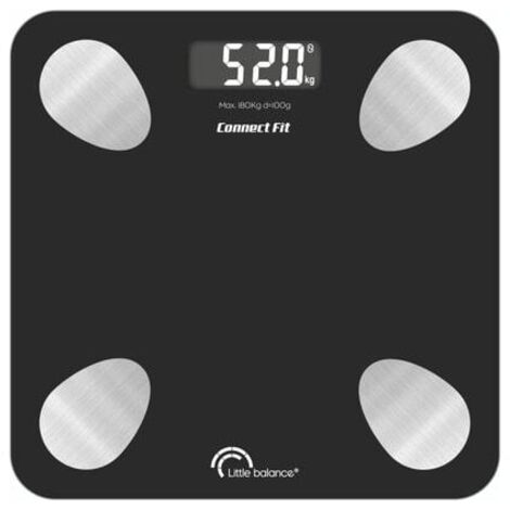 Pèse-personne - LITTLE BALANCE - 8685 - Kit Connect Fit duo - Piles - Impédancemètre + corde à sauter connectée - 190 kg/100 g - Noir