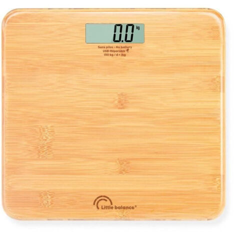 Pese-personne - LITTLE BALANCE - 8745 - USB-réparable - 150 kg / 100 g - My bamboo