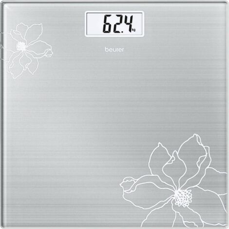Pèse-personne numérique 180 kg – Alimentation par pile 3V CR2032 – Surface en verre de sécurité – Affichage LCD grands chiffres – Beurer - Y06315