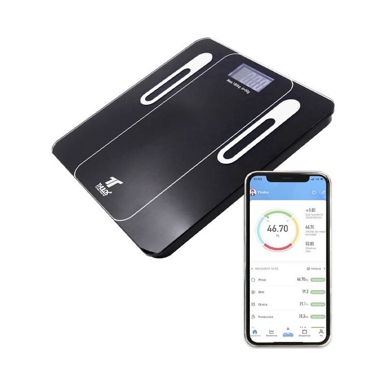 Pèse personne Thulos avec bluetooth, mesures multiples. application pour iOS et Android