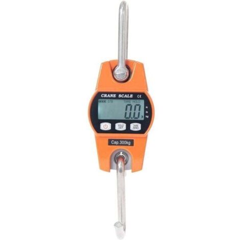 Peson Electronique 300kg Balance Crochet Suspendu Dynamomètre LCD Crochet Peseur Industrielle Pèse Poids 300kg/600lbs