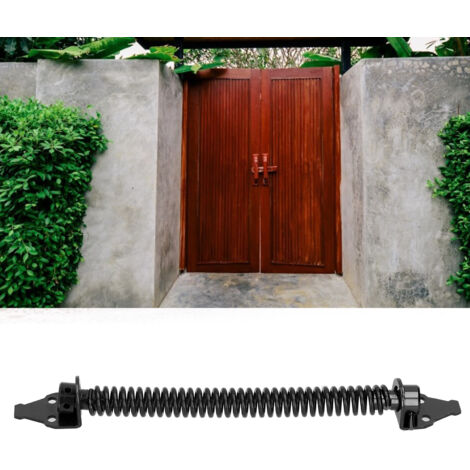 Pestillo automático con control de cierre para puertas de madera y de jardín – metal al carbono, 533 g – kit de montaje