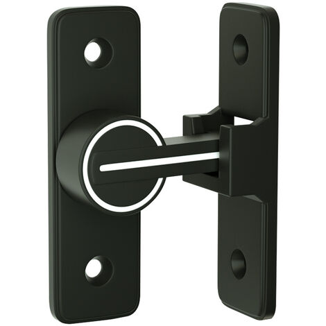 Pestillo Cerradura Puerta de luz corrediza interior, Pestillo de gancho de puerta abatible de 90 °, Negro, 8 5,2 cm