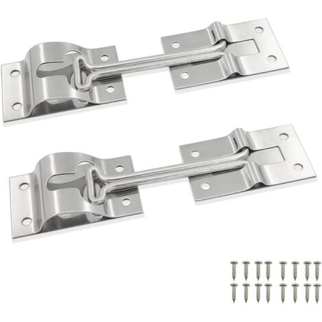 Pestillo de acero inoxidable para puerta de caravana, autocaravana, camión (paquete de 2, 10 cm, incluye tornillos)