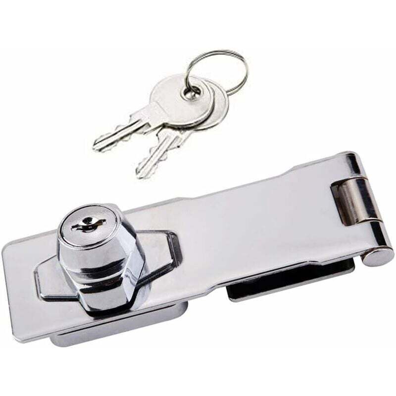 Pestillo de cerradura con llave con cerradura incorporada, cierre de puerta autoblocante para puerta, ventana, gabinete, jaula para mascotas,