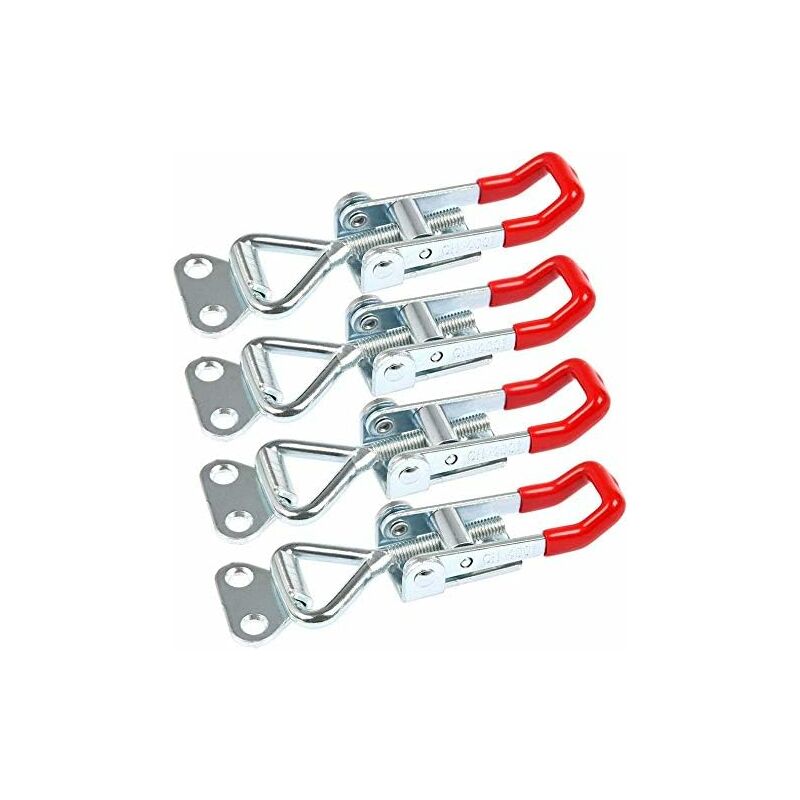 

Abcrital - Pestillo de palanca de metal de 4 piezas 4001100 kg / 330 lbs Capacidad de retención, abrazaderas de carpintero ajustables para sujetar y