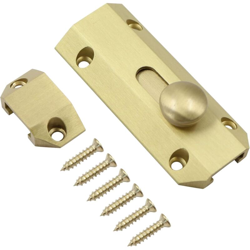 Pestillo de puerta - 9,3 x 3,2 cm - Latón - Pestillo de puerta dorado - Latón,AAFGVC