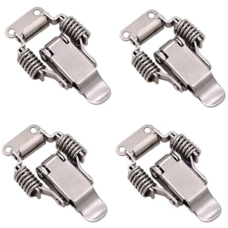 Pestillo de sujeción de acero inoxidable de 4 piezas, pestillo de caja con cerradura de palanca, herramienta manual de liberación rápida, pestillo de puerta de metal resistente para cajas, cajones y a