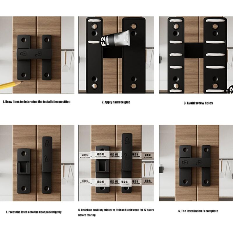 Pestillos de puerta de 180 grados portátiles y robustos, fáciles de instalar, para baños de hoteles, garajes y guardarropas.
