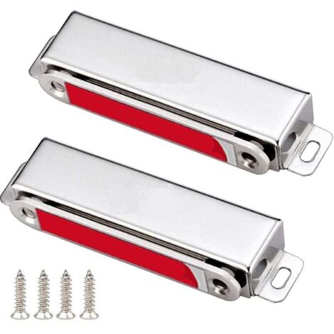 Pestillos magnéticos de 28 kg para puertas de armarios, 2 piezas de acero inoxidable, cierre magnético resistente y duradero para muebles, cajones, puertas de ducha y armarios.