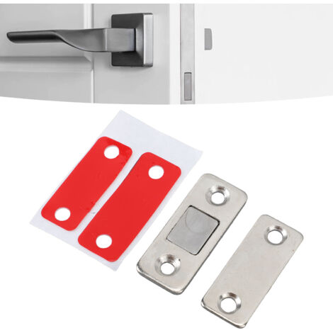 Pestillos magnéticos para puertas, paquete de 8, ultrafinos, autoadhesivos, de doble montaje, pestillo para armario de acero inoxidable.