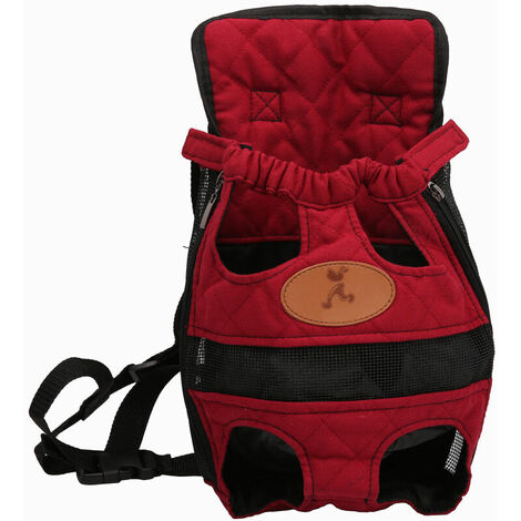 Pet Backpack Pet Backpack Carrier Bag Dog Backpack Chest Backpack, Red L