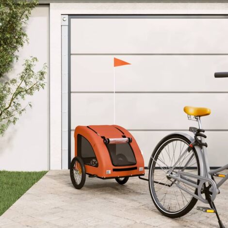 Pet Bike Trailer Orange Oxford Fabric and Iron vidaXL