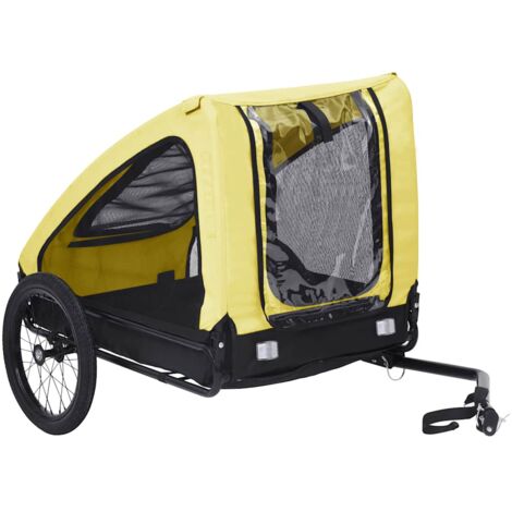 Pet Bike Trailer Yellow and Black vidaXL