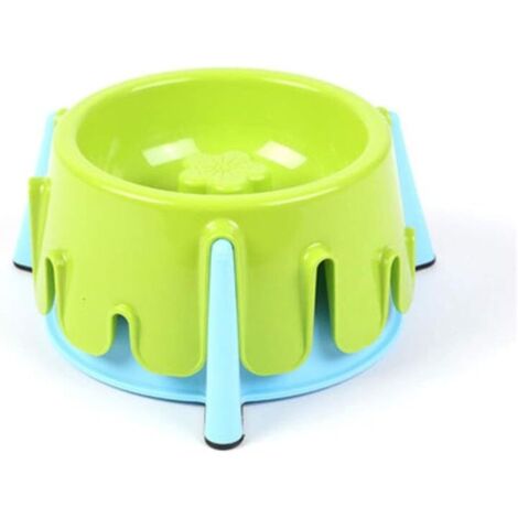Pet Bowl - Pet Plastique Haut de Gamme Bowl, Hauteur réglable Gamelle for Chiens Grand, Taille 20x9.5 cm (Color : Green)-Ensoleillé