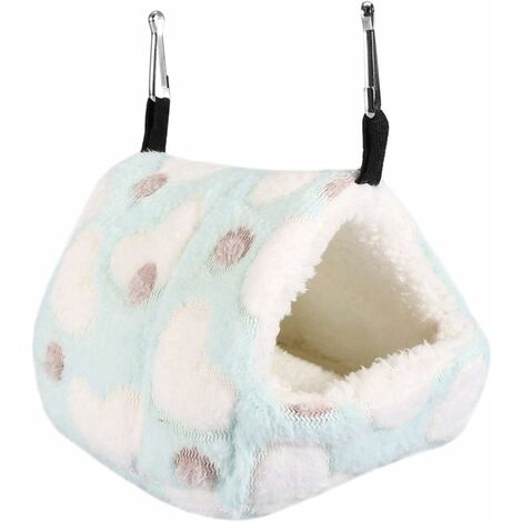 Pet Cage Winter Warm and Soft Pet Hammock Hamster Nest(Blue 14  12cm)