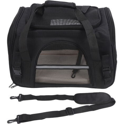 Pet Carrier Breathable Mesh Cat Carrier Bag Collapsible Portable Dog Carrier Large Capacity Puppy Bag for Travel Camping Shopping Black