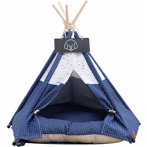 Pet Cat Dog Tipi mit Kissen, Luxus-Tipi-Zelt, Indoor-Hunde- und Katzenhütte, Katzenhäuser mit kleiner Tafel