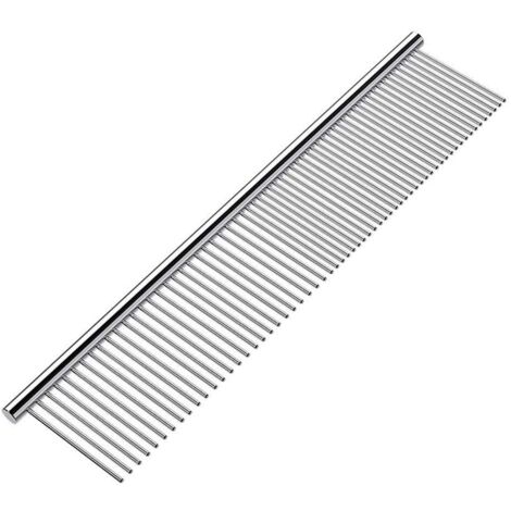Pet comb, stainless steel, 19 cm, silver
