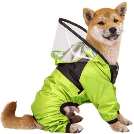 Pet Dog Raincoat Waterproof Pet Raincoat Jacket with Transparent Hat Pet Supplies