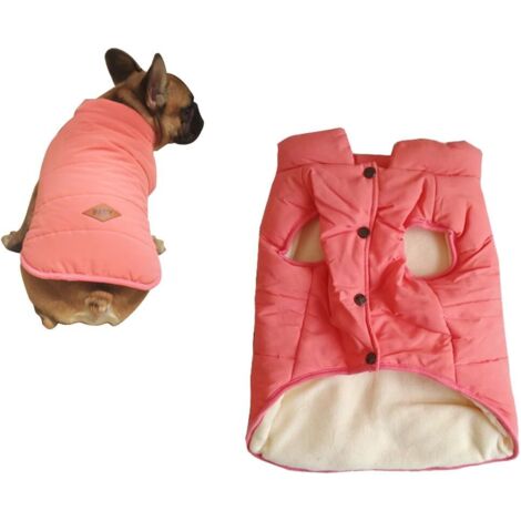 Pet Dogs Vêtements d'hiver Mignon Pet Veste Chaude Gilet Manteau Bouledogue Français Gilet Chaud Costume-XL(Convient 9-12,5 kg)