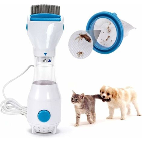 HIASDFLS Pet Electrical Flee Comb, Electric Poux Solvent, Flea Cleaning Brush and Poux Comb, Poux Catch for Dogs
