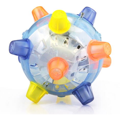 Pet Glowing Bouncing Ball Toy for Dogs Flashing Ball Elastic Flash LED Dog Toy with Light and Music Gift for Pets