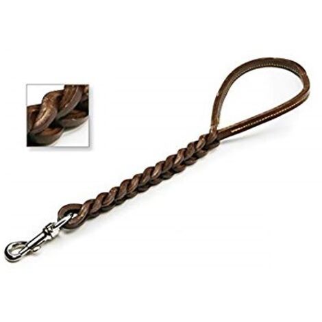 PET GUINZAGLIO CUOIO TRECCIA DOPPIA CM.75