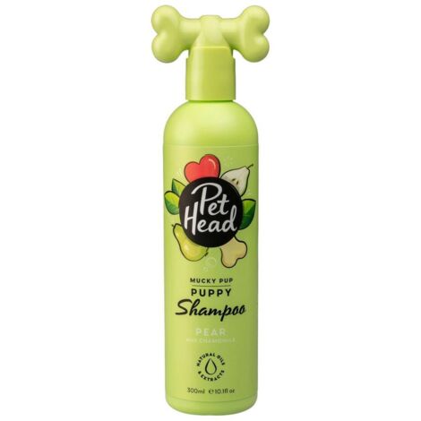 Pet Head Shampoo Mucky Pup per cuccioli  Profumo di pera  Shampoo per cani con Ingredienti Naturali e Vegani  Formula delicata per cuccioli e cani di più di 8 settimane  300ml