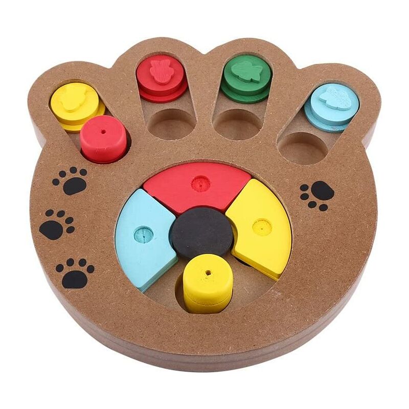 Bearsu - Pet Intelligence Jouet interactif en bois traité avec des aliments pour chiens et chats éducatifs pour animaux domestiques (taille : pion)