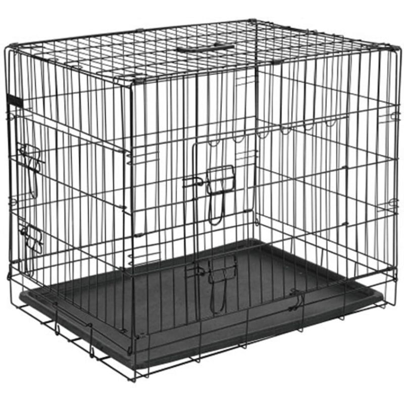 

Jaula de perros metal 77,5x48,5x55,5 cm negra 15002 - Negro - @pet