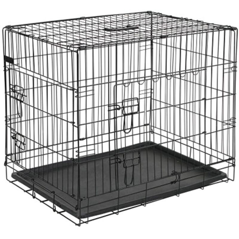 

Jaula de perros metal 92,5x57,5x64 cm negra 15003 - Negro - @pet
